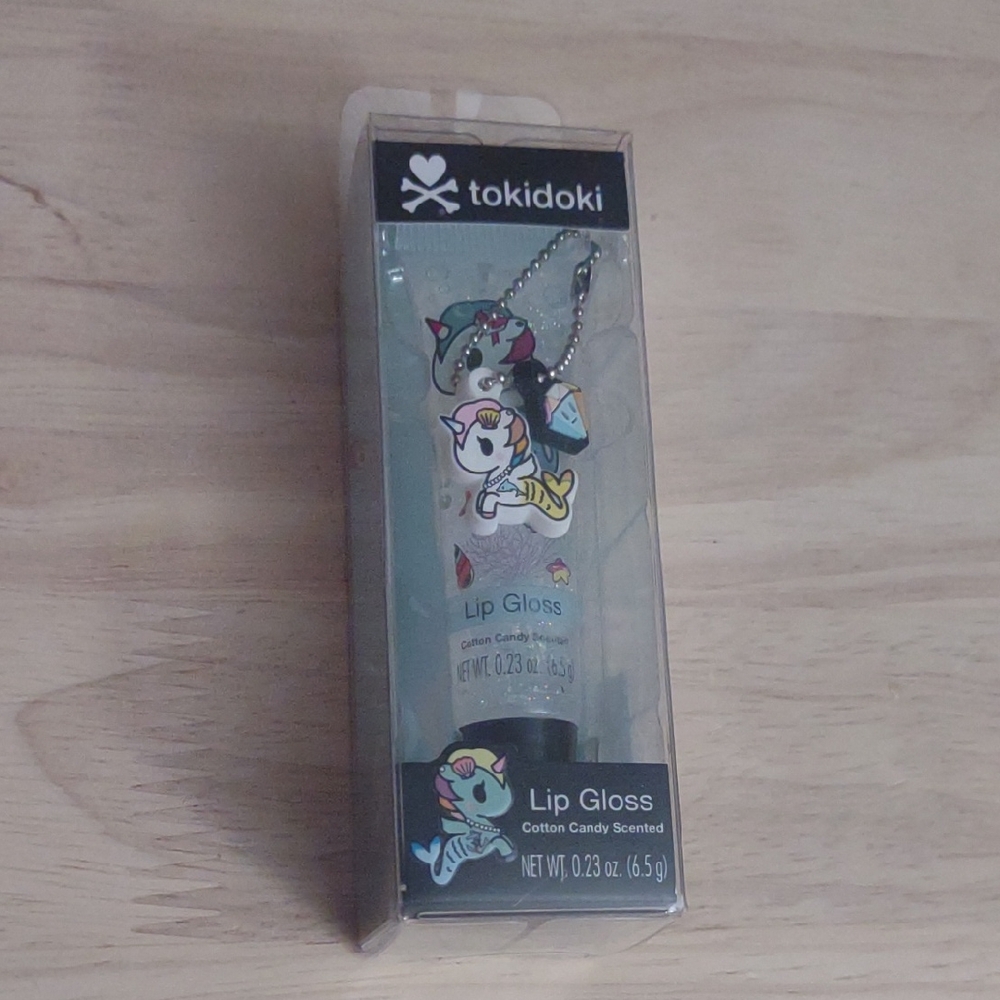 Tokidoki Unicornio Kawaii Glittery Lip Gloss Art Rubber Charm Keychain